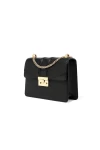 Charles Keith Chain Flap Shoulder Bag Black